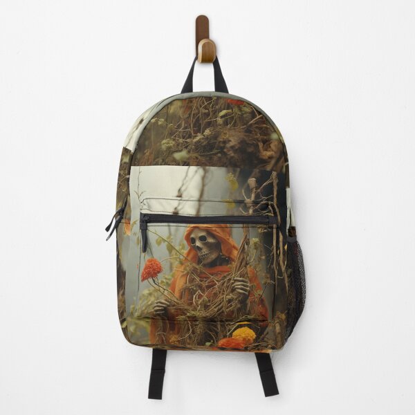Item preview, Skeleton in Orange Shroud – Gothic Nature Symbolism designed and sold by landletsy.