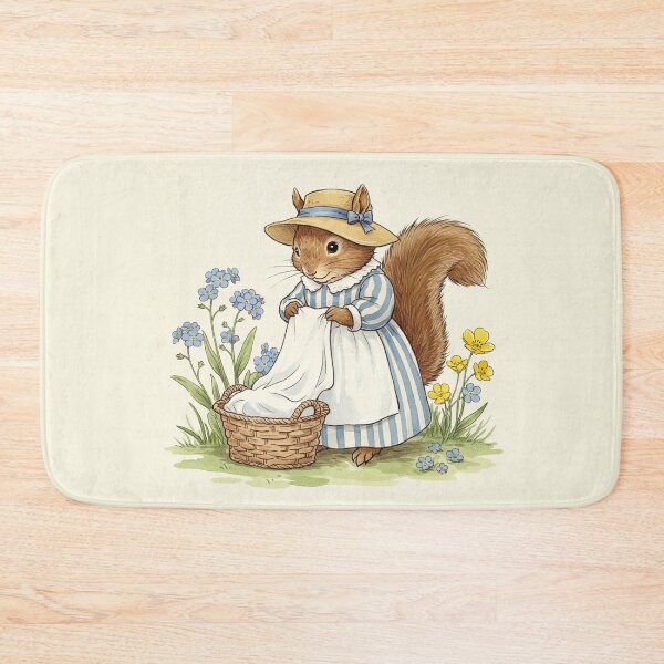 Item preview, Laundry Day Squirrel – Whimsical Woodland Illustration designed and sold by Pasteltone.