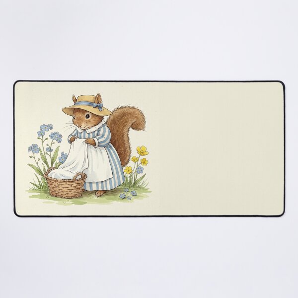 Item preview, Laundry Day Squirrel – Whimsical Woodland Illustration designed and sold by Pasteltone.