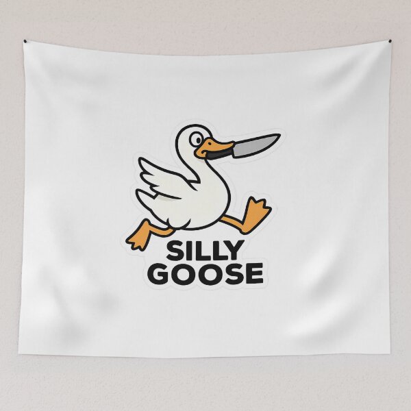 Item preview, Silly goose running with a knife designed and sold by Witan Ink.