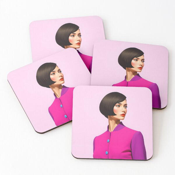 Item preview, Fashionable pop art portrait | Elegant woman in pink and purple designed and sold by Working-Woman.