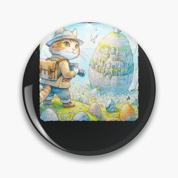 Item preview, Cat-Adventurer-Explores-Mysterious-Egg-Island.-Easter-Travel designed and sold by nadelqljoe.