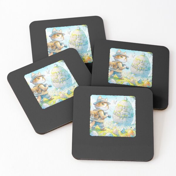 Item preview, Cat-Adventurer-Explores-Mysterious-Egg-Island.-Easter-Travel designed and sold by nadelqljoe.