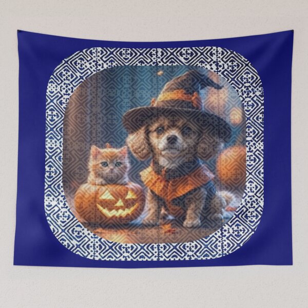 Item preview, Spooky Paws in Tribal Glow – Dog & Cat Halloween Magic designed and sold by PimTribe.