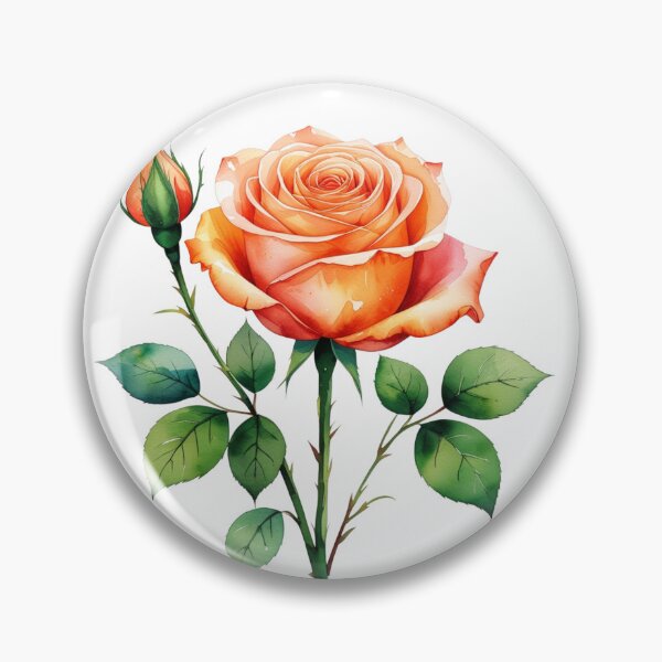 Item preview, Orange Rose – Peach Floral Botanical Illustration designed and sold by mythasia.