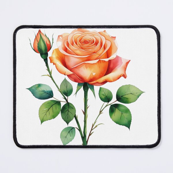 Item preview, Orange Rose – Peach Floral Botanical Illustration designed and sold by mythasia.