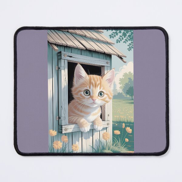 Item preview, Ginger Kitten Peeking from a Wooden Coop designed and sold by LeeRCROver.