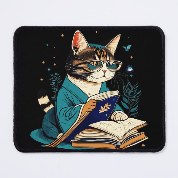 Item preview, Scholar Cat Reading Books designed and sold by All About DigiCraft by Fedelina.