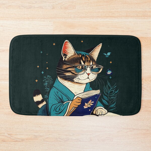 Item preview, Scholar Cat Reading Books designed and sold by All About DigiCraft by Fedelina.