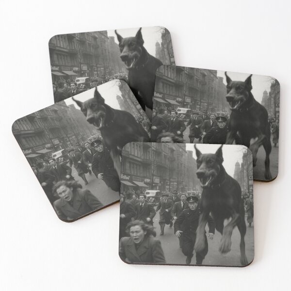 Artikelvorschau, Wütender Dobermann geistert durch West-Berlin der 1940er Jahre entworfen und verkauft von Flying Doggo.