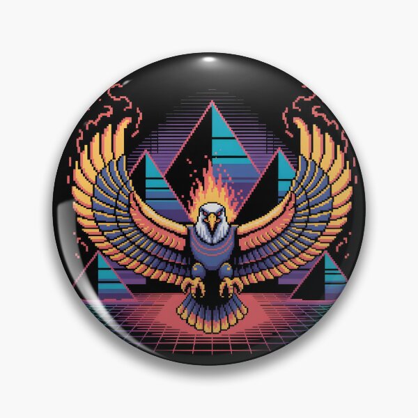 Item preview, 80s Synthwave Phoenix Eagle Retro Pyramid designed and sold by lalasine.story.