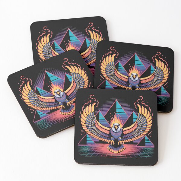 Item preview, 80s Synthwave Phoenix Eagle Retro Pyramid designed and sold by lalasine.story.