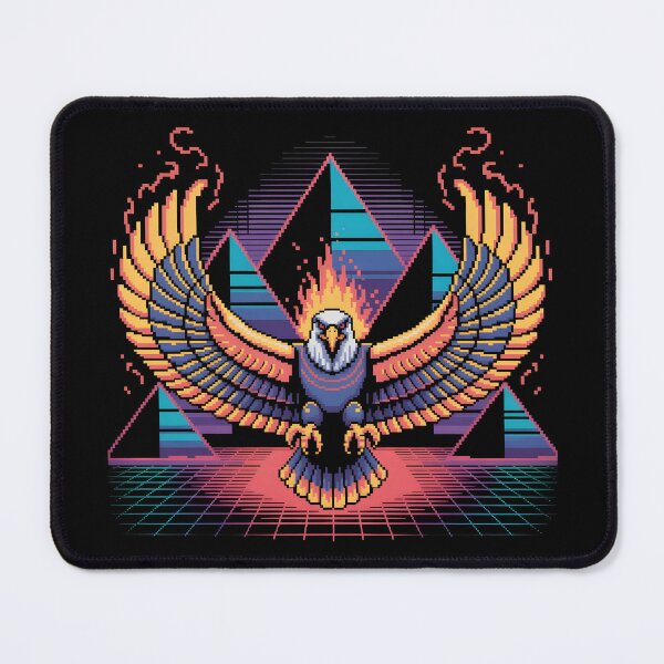 Item preview, 80s Synthwave Phoenix Eagle Retro Pyramid designed and sold by lalasine.story.