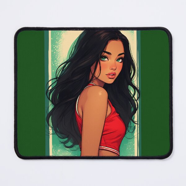 Item preview, A young woman with long, flowing black hair wears a red sleeveless top designed and sold by Innercosmic.