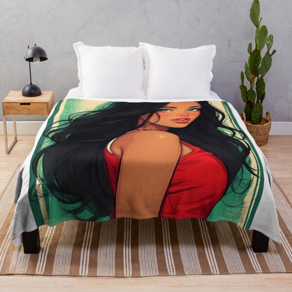 Item preview, A young woman with long, flowing black hair wears a red sleeveless top designed and sold by Innercosmic.