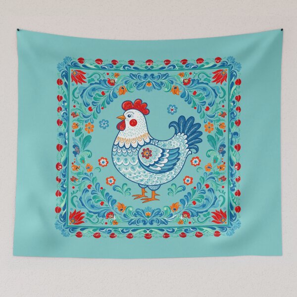 Item preview, Folk Art Chicken   designed and sold by TeeARTHY.