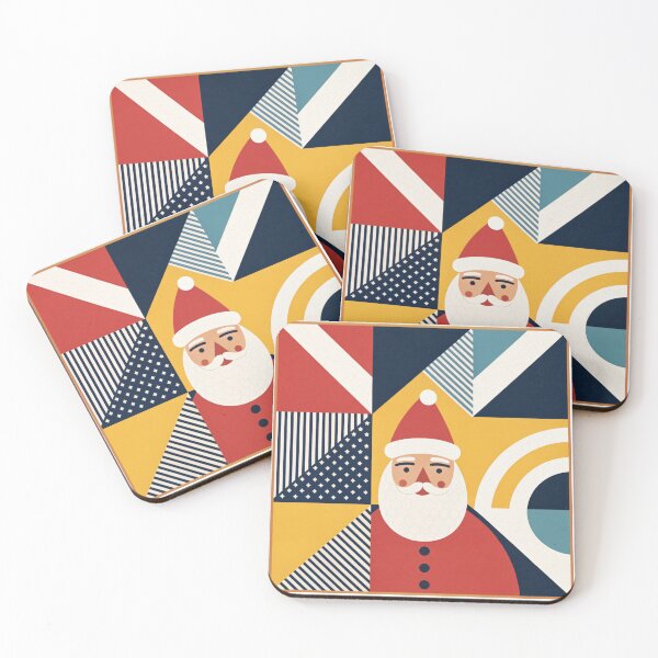 Item preview, Modern Geometric Santa Claus Art  designed and sold by asliberry.