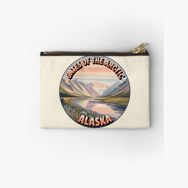 Item preview, Gates of the Arctic Retro Sunset Badge Alaska National Park Sticker designed and sold by Horizon Tales.