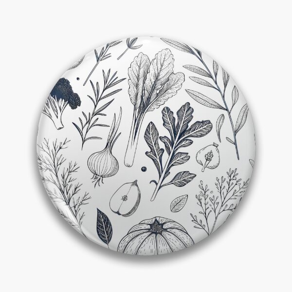 Item preview, Arte botánico lineal de verduras y hierbas: diseño minimalista de naturaleza designed and sold by TrendThreadsfor.