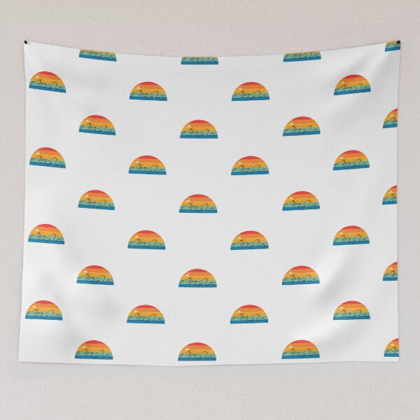 Item preview, Retro Sunset Mountains with Rainbow Colors designed and sold by GlobeMood.