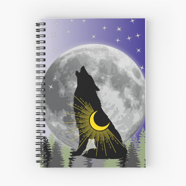 Artikelvorschau, Mystischer heulender Wolf und Mond entworfen und verkauft von ShumLab.