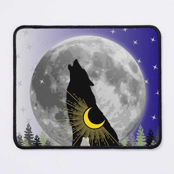 Item preview, Mystical Howling Wolf and Moon designed and sold by ShumLab.