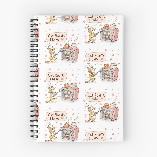 Item preview, Funny Baking Cat Design – “Cat Roasts, I Bake” Cute Pastel Doodle Illustration designed and sold by VividOrganica.