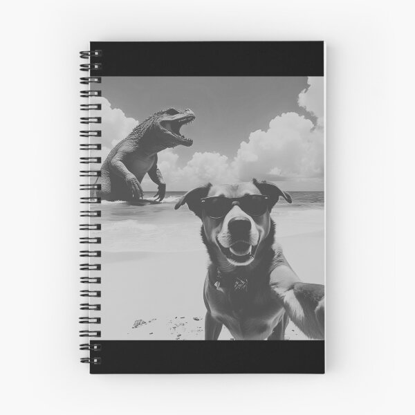Item preview, Cool Dog Selfie at the Beach with Giant Lizard Monster designed and sold by MagicPixelArts.