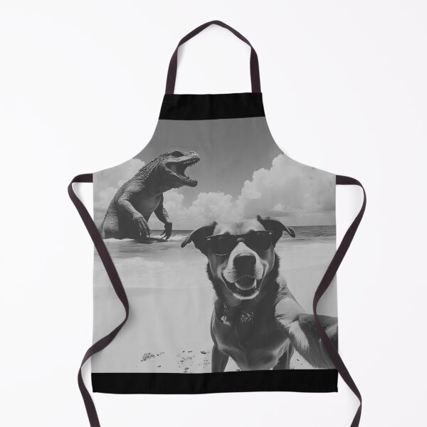 Item preview, Cool Dog Selfie at the Beach with Giant Lizard Monster designed and sold by MagicPixelArts.