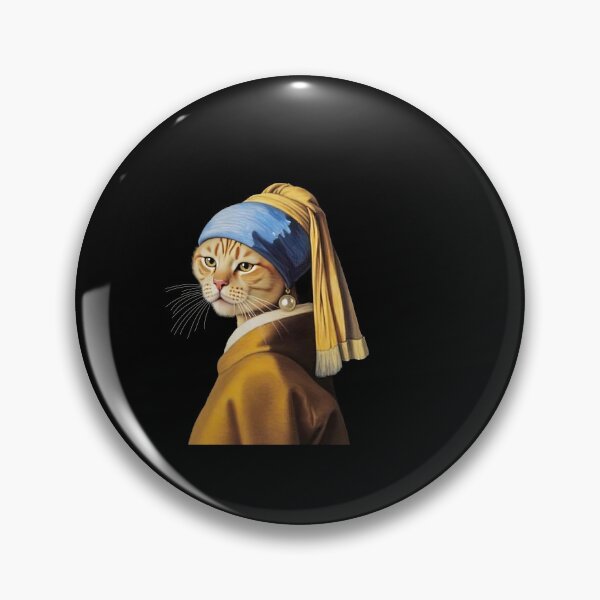 Item preview, Cat Parody of Girl with a Pearl Earring designed and sold by TeeARTHY.