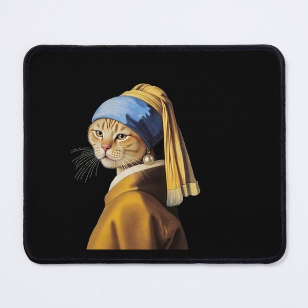 Item preview, Cat Parody of Girl with a Pearl Earring designed and sold by TeeARTHY.
