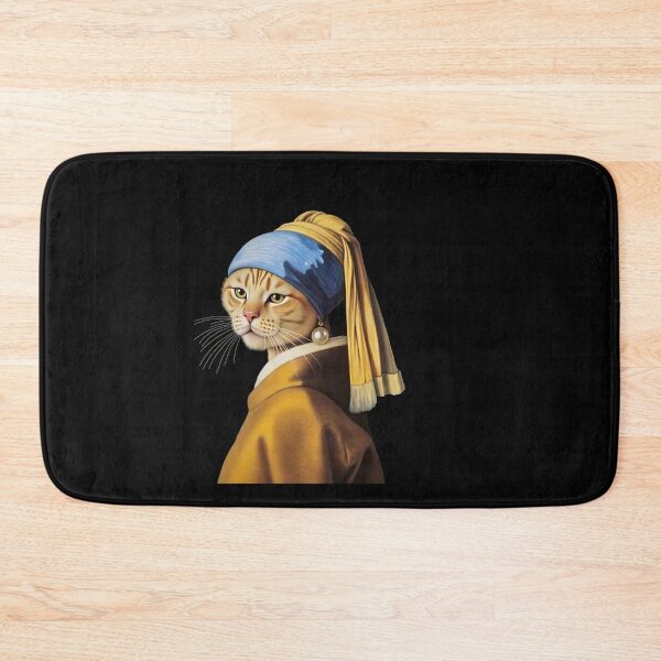 Item preview, Cat Parody of Girl with a Pearl Earring designed and sold by TeeARTHY.