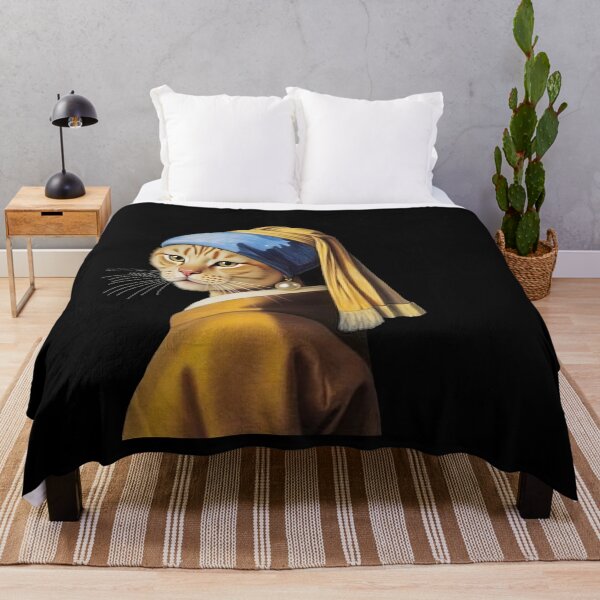 Item preview, Cat Parody of Girl with a Pearl Earring designed and sold by TeeARTHY.