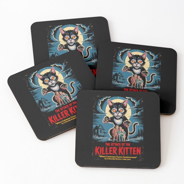 Item preview, Attack of the Killer Kitten Horror – 1950s B-Movie Poster Parody designed and sold by paulo silveira.