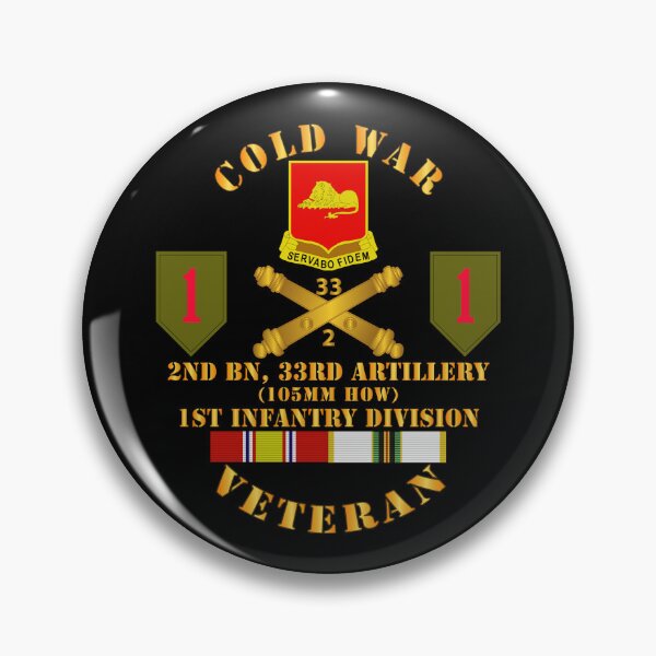 Artikelvorschau, Armee – Veteran des Kalten Krieges – 2. Bn. 33. Artillerie – 1. Infanteriedivision SSI entworfen und verkauft von Military Insignia Products.
