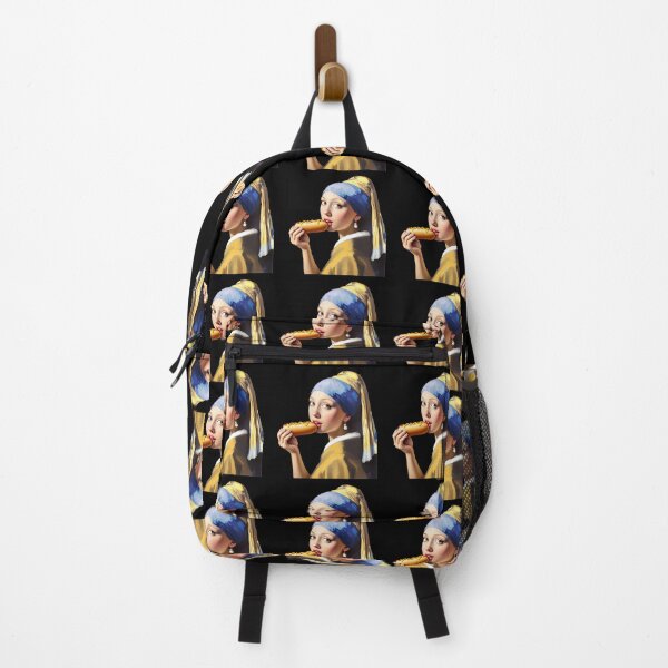 Item preview, Girl with a Pearl Earring Eating Hot Dog designed and sold by TeeARTHY.
