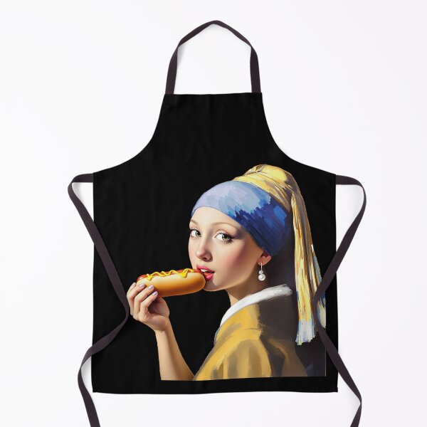 Item preview, Girl with a Pearl Earring Eating Hot Dog   designed and sold by TeeARTHY.