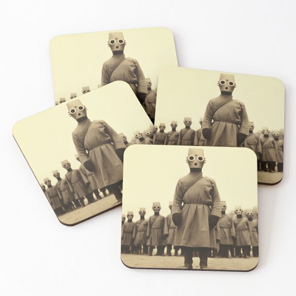 Item preview, Gas Mask Procession – Surreal Dystopian Line designed and sold by landletsy.