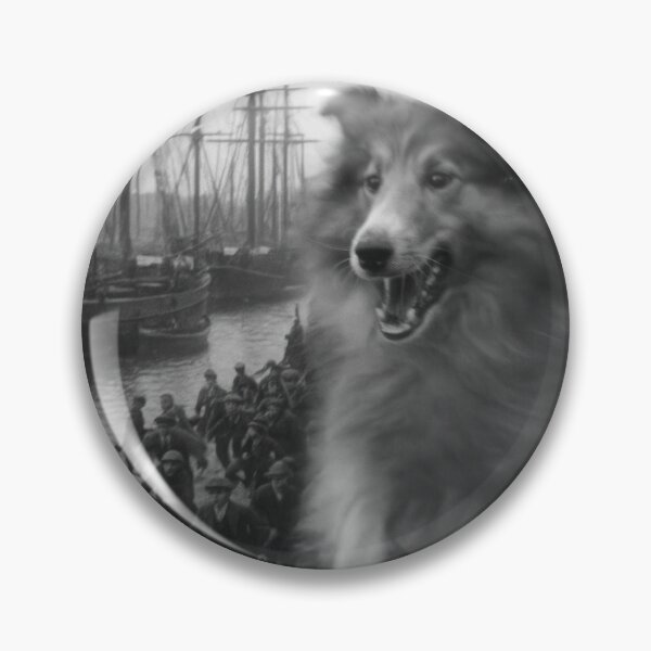 Item preview, Ghostly Sheltie Rampage at 1910s Shetland Harbor designed and sold by Flying Doggo.