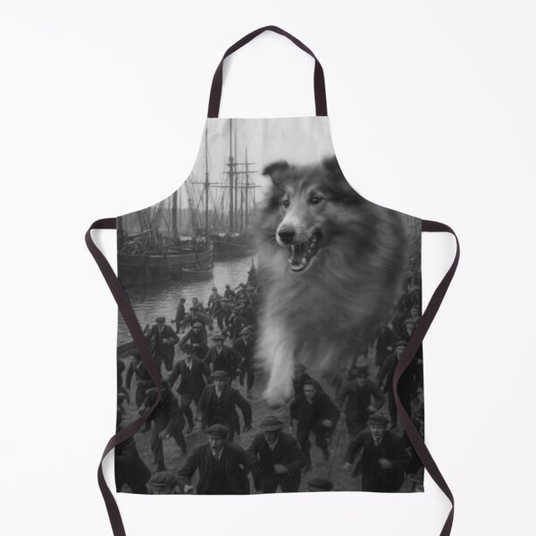 Item preview, Ghostly Sheltie Rampage at 1910s Shetland Harbor designed and sold by Flying Doggo.