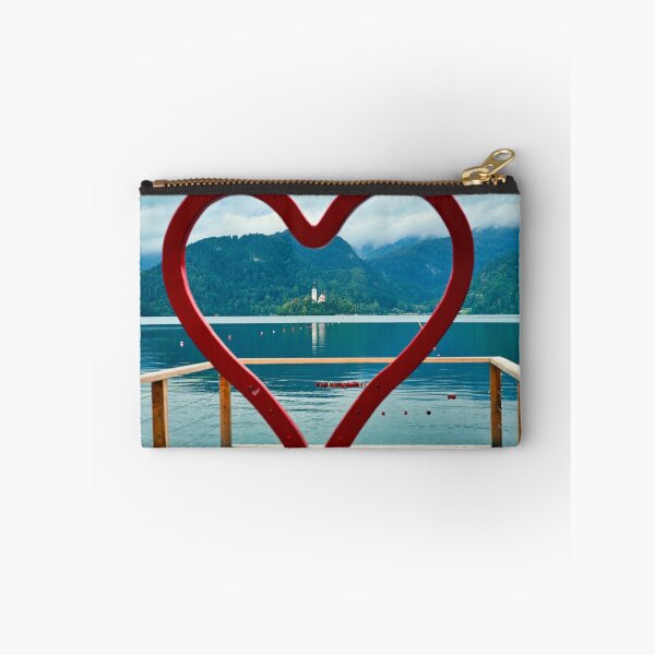 Item preview, View of the Pilgrimage Church of the Assumption of Maria Lake Bled through heart shape, Slovenia designed and sold by goceris.