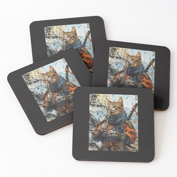 Item preview, Cat-And-Clarinet-Warrior-Ukiyo-Ink-Artwork-Cat-Samurai-(2) designed and sold by broxohnase.