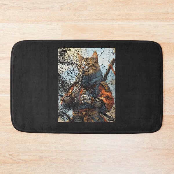 Item preview, Cat-And-Clarinet-Warrior-Ukiyo-Ink-Artwork-Cat-Samurai-(2) designed and sold by broxohnase.
