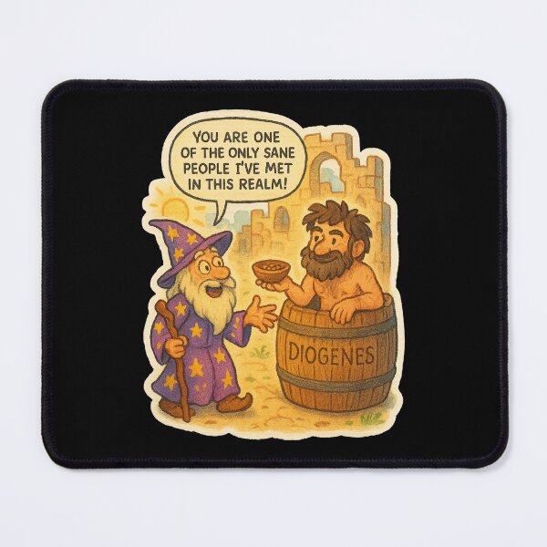 Item preview, Wizzlor the Wizard Meets Diogenes of Sinope designed and sold by gorff.
