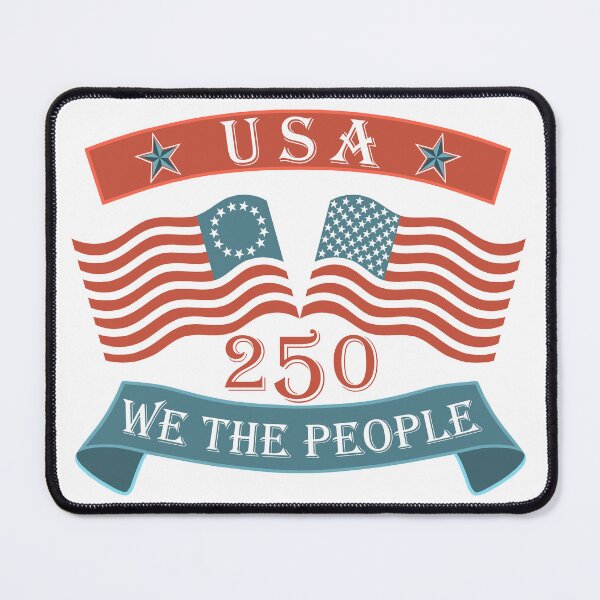 Item preview, America 250 Crossed Flags USA Patriotic Semi Quincentennial Birthday designed and sold by theartofvikki.