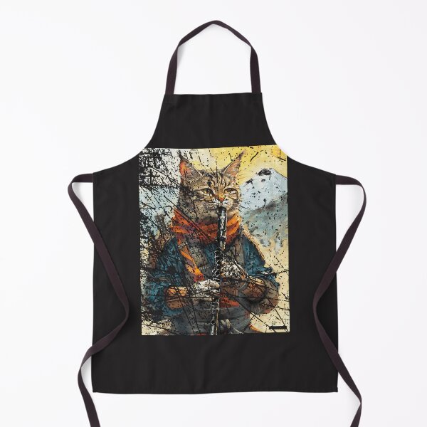 Item preview, Cat-And-Clarinet-Warrior-Ukiyo-Ink-Artwork-Cat-Samurai designed and sold by broxohnase.