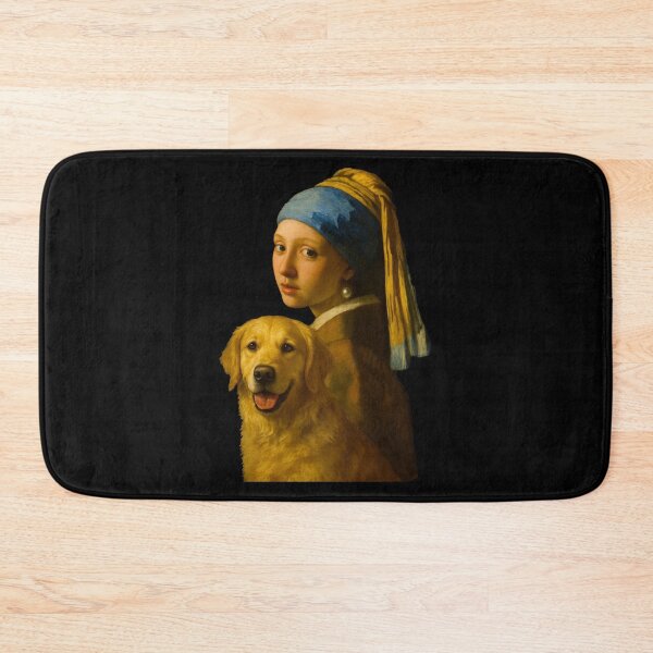 Item preview, Golden Retriever Parody of Girl with a Pearl Earring designed and sold by TeeARTHY.