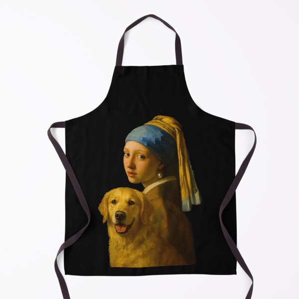 Item preview, Golden Retriever Parody of Girl with a Pearl Earring designed and sold by TeeARTHY.