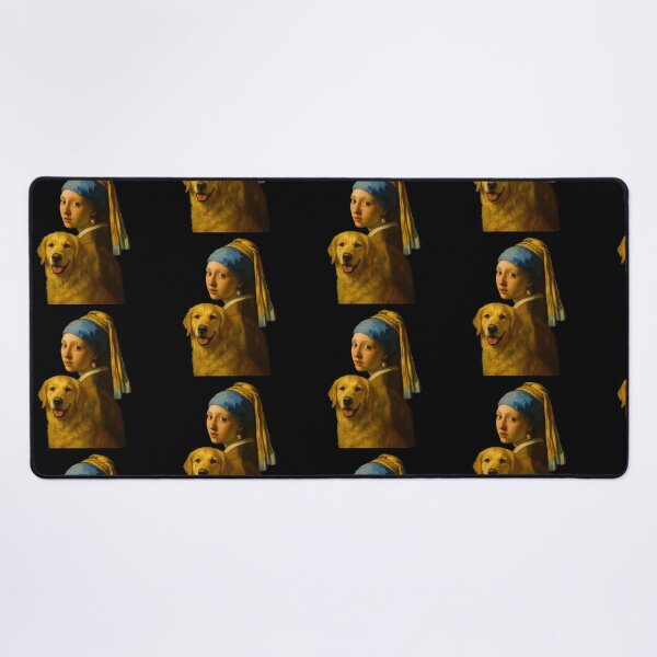 Item preview, Golden Retriever Parody of Girl with a Pearl Earring designed and sold by TeeARTHY.