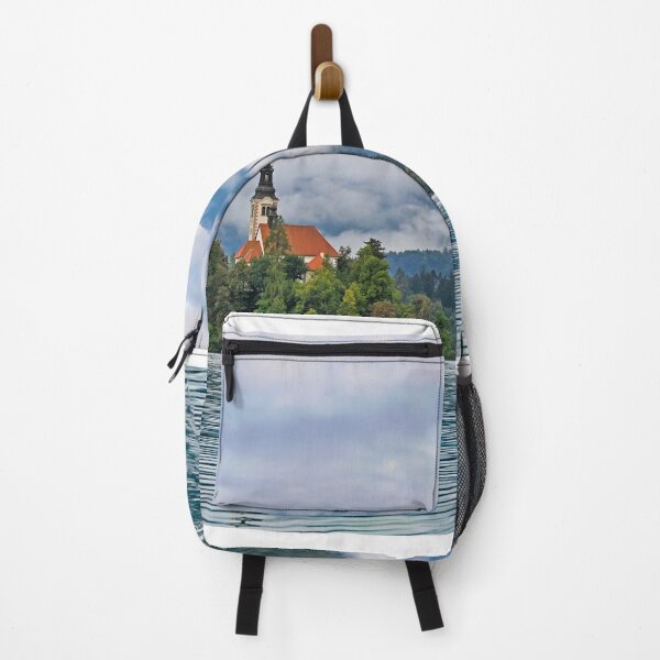Item preview, Pilgrimage Church of the Assumption of Maria in the morning,clouds over mountains landscape,Lake Bled, Slovenia designed and sold by goceris.